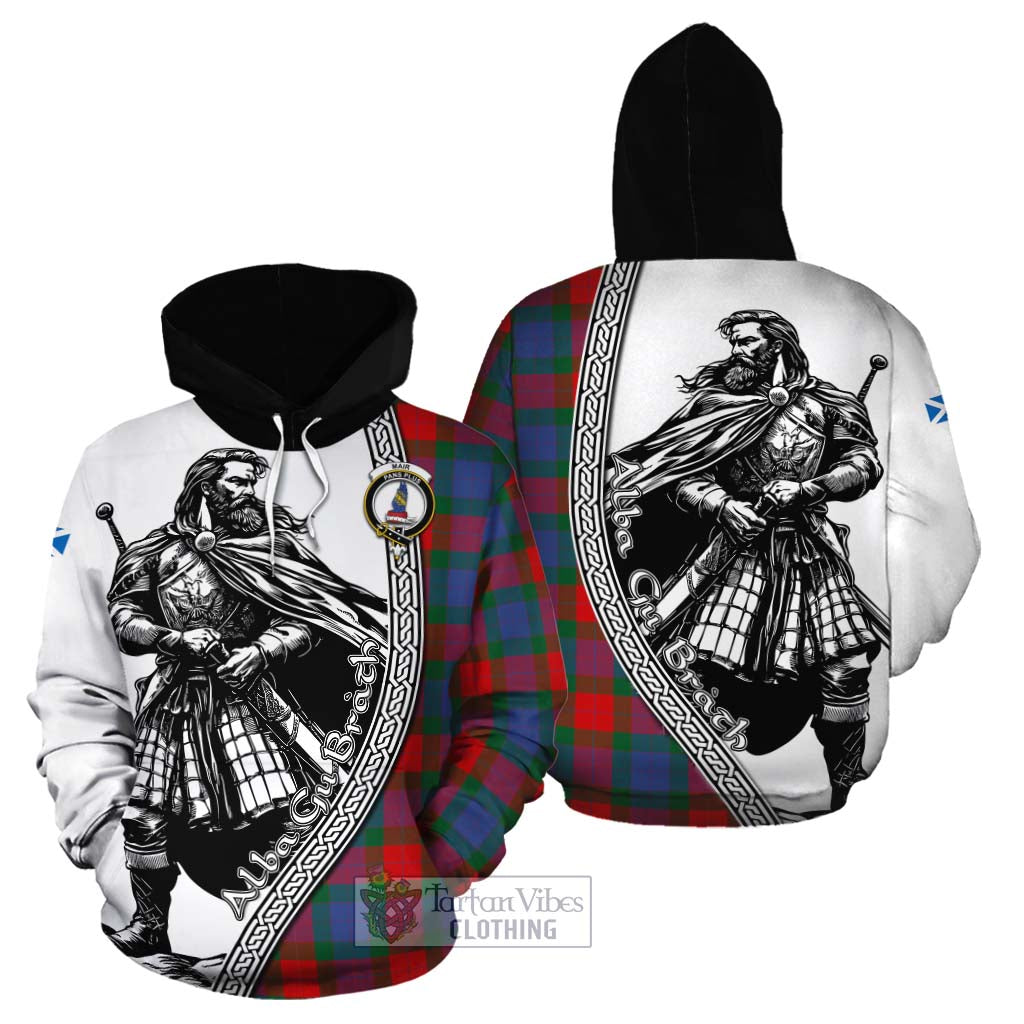Mar Tartan Clan Crest Cotton Hoodie with Highlander Warrior Celtic Style Zip Hoodie - Tartan Vibes Clothing
