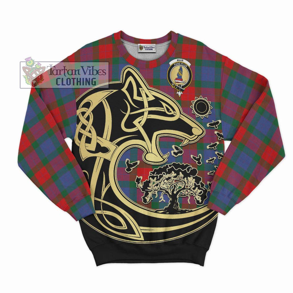 Mar Tartan Sweatshirt with Family Crest Celtic Wolf Style - Tartan Vibes Clothing