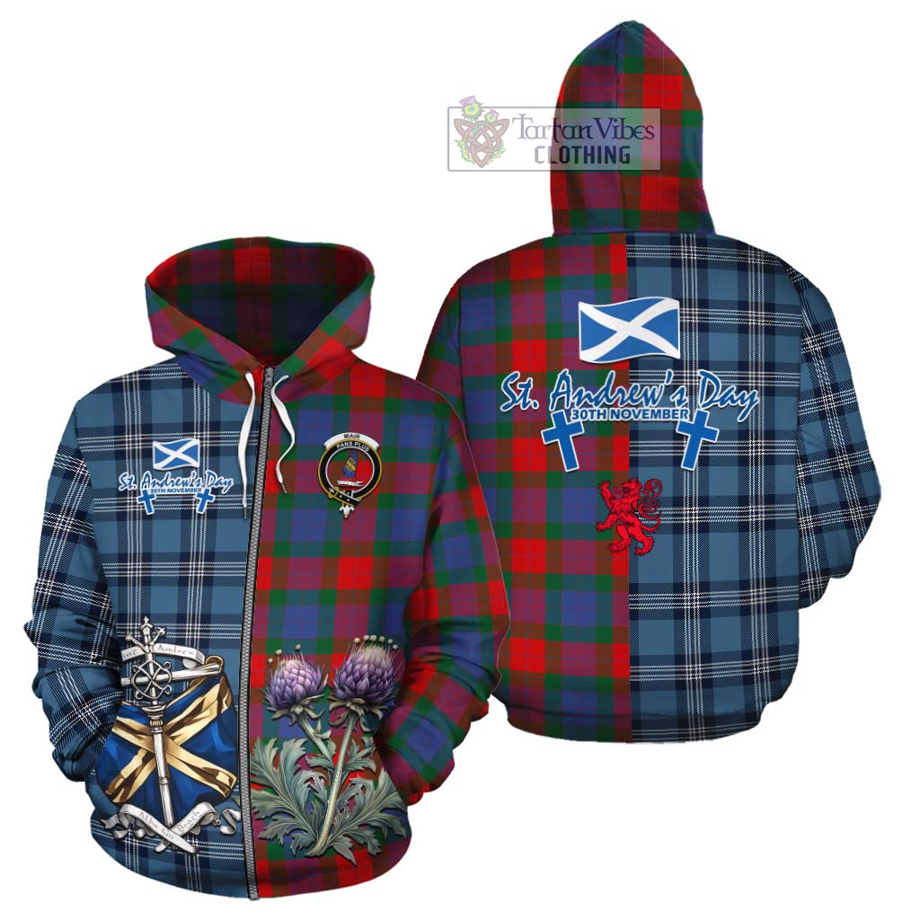 Mar Tartan Cotton Hoodie Happy St. Andrew's Day Half Tartan Style - Tartan Vibes Clothing