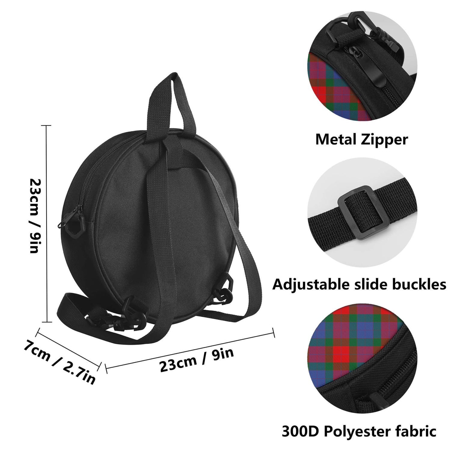 Mar Tartan Round Satchel Bags - Tartan Vibes Clothing