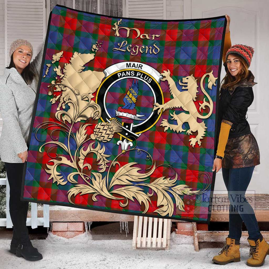 Tartan Vibes Clothing Mar Tartan Quilt with Family Crest and Scottish Symbol Style