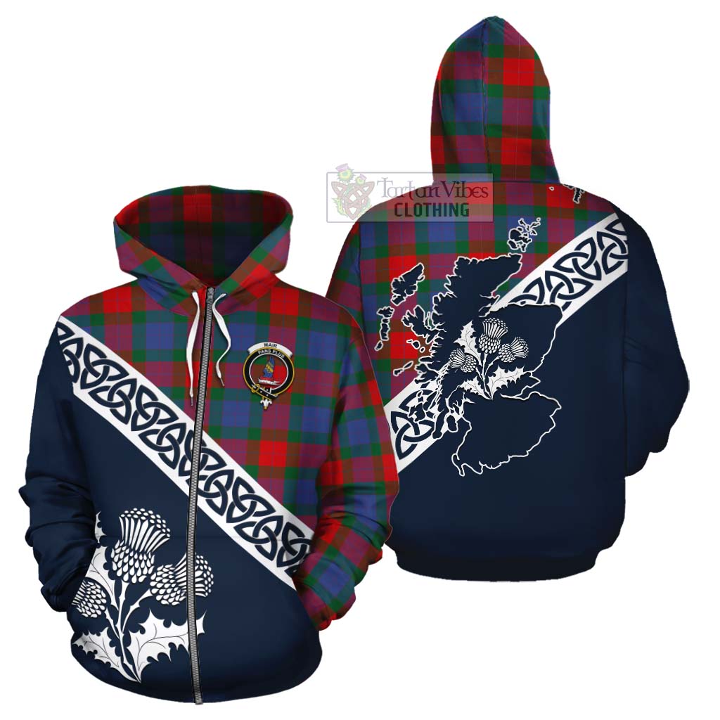 Mar Tartan Cotton Hoodie Featuring Thistle and Scotland Map - Tartan Vibes Clothing