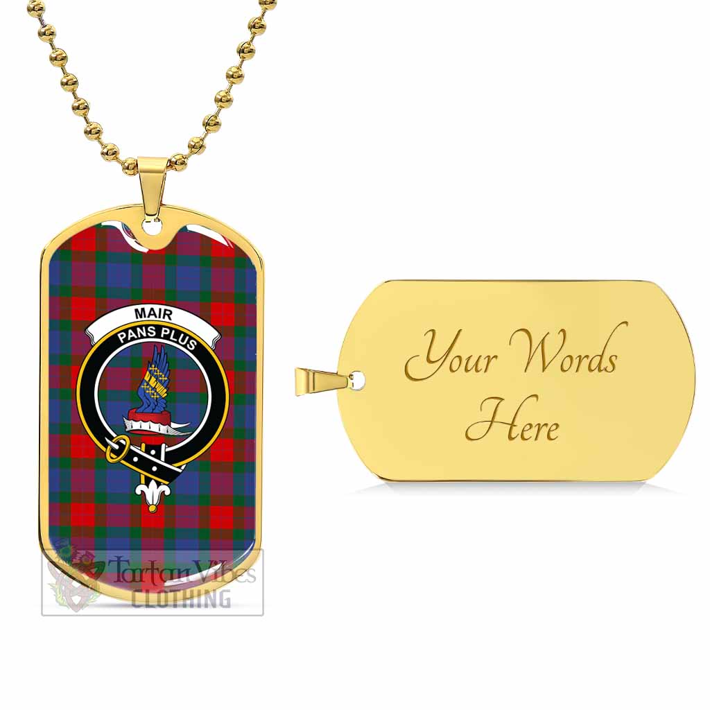 Mar Tartan Dog Tag Necklace with Family Crest Gold Yes - Tartan Vibes Clothing