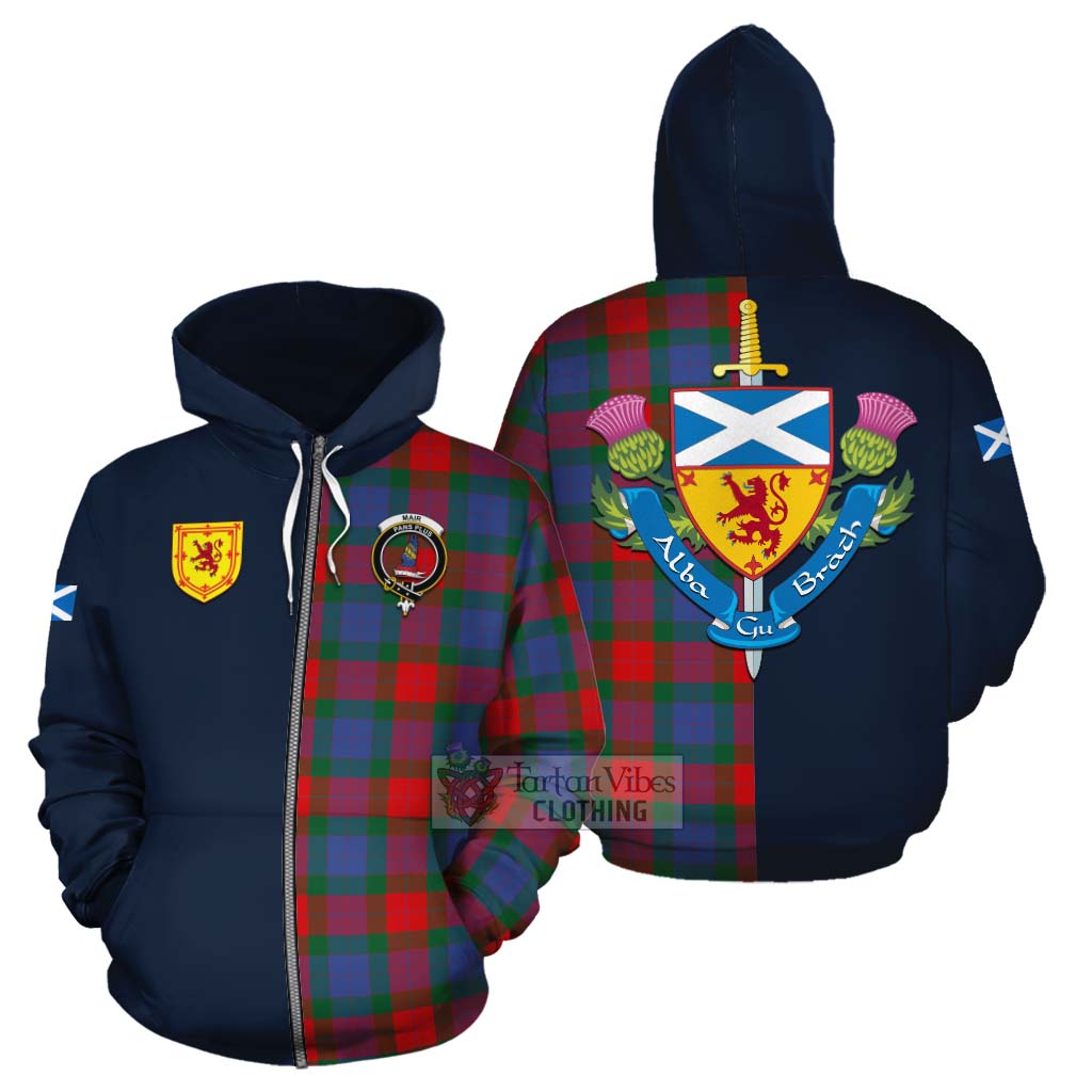 Mar Tartan Cotton Hoodie Alba with Scottish Lion Royal Arm Half Style - Tartan Vibes Clothing