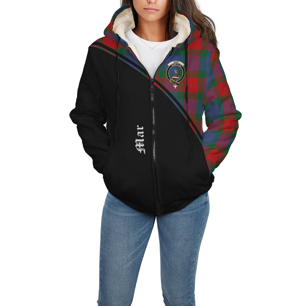 Mar Tartan Sherpa Hoodie with Family Crest Curve Style - Tartan Vibes Clothing