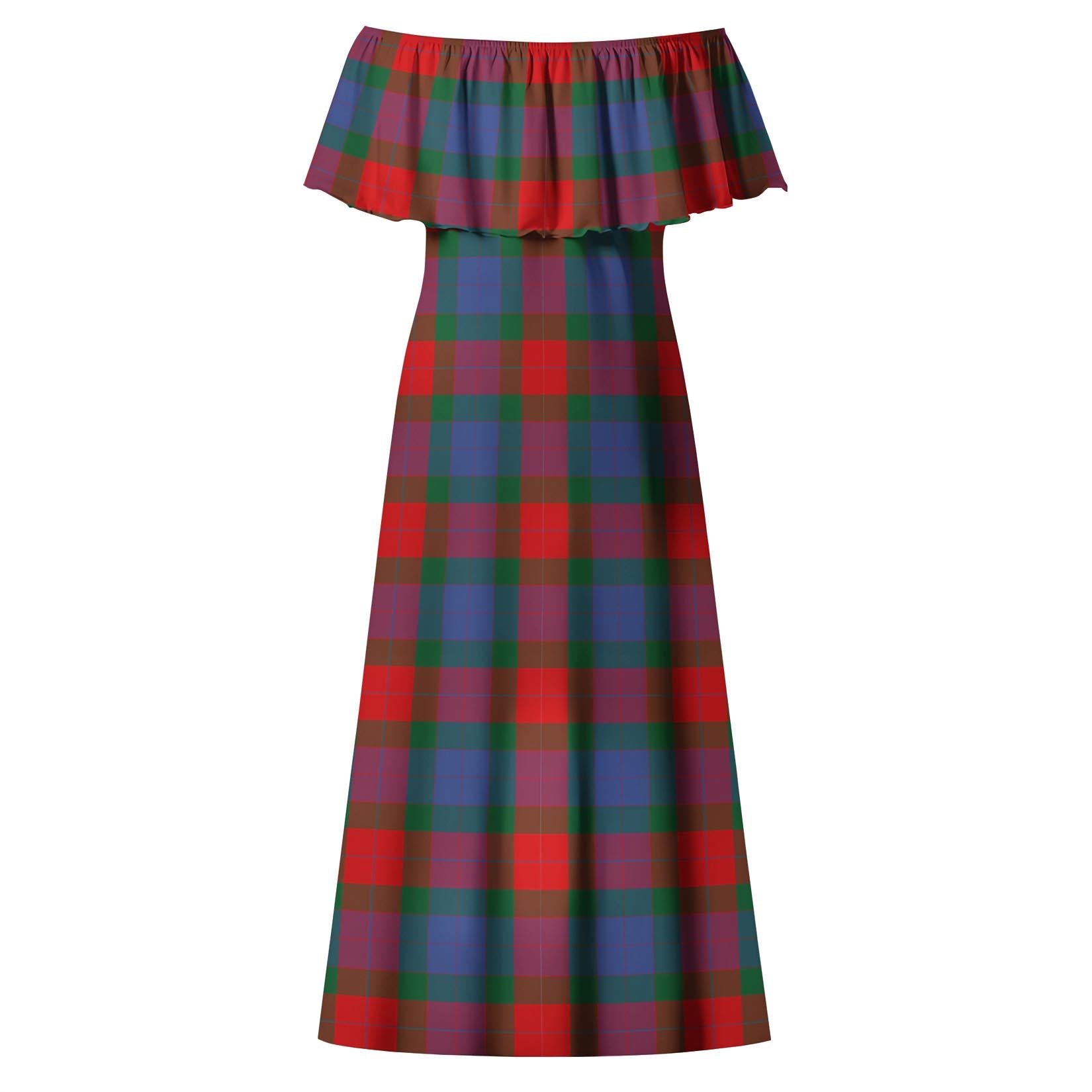 Mar Tartan Off Shoulder Long Dress - Tartan Vibes Clothing