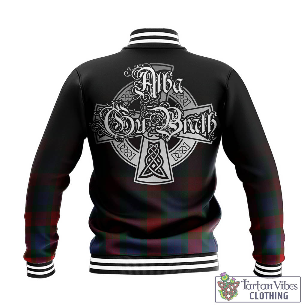 Mar Tartan Baseball Jacket Featuring Alba Gu Brath Family Crest Celtic Inspired - Tartan Vibes Clothing