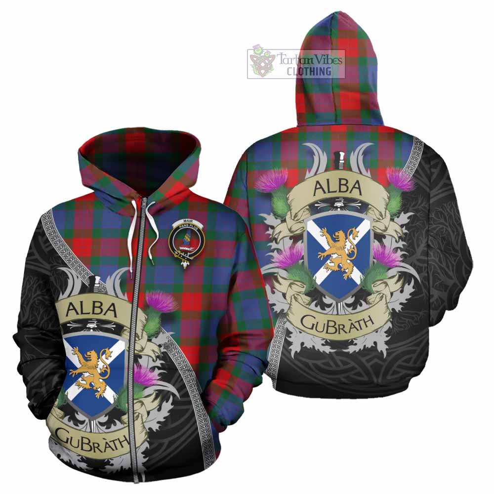Mar Tartan Family Crest Hoodie Lion Rampant Royal Thistle Shield Celtic Inspired Zip Hoodie - Tartan Vibes Clothing
