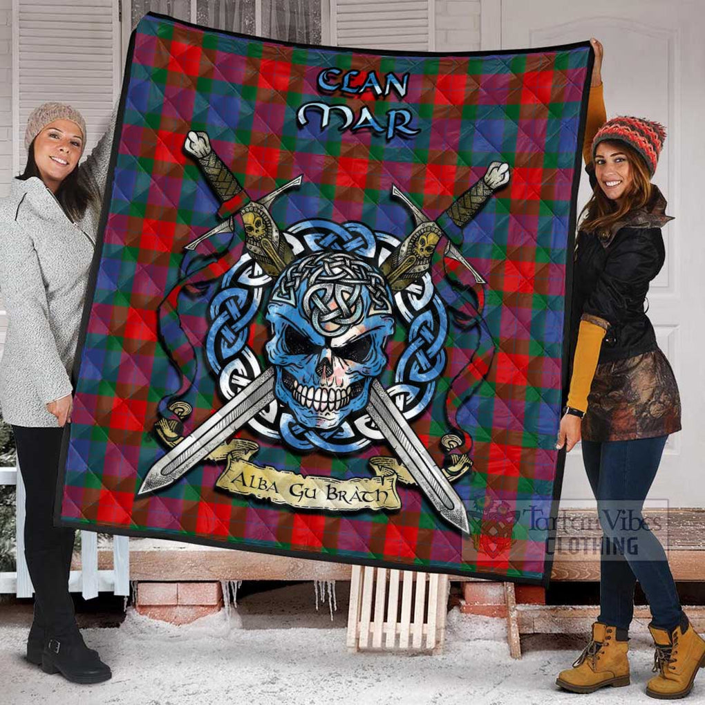 Mar Tartan Quilt with Celtic Skull Alba Gu Brath Style - Tartan Vibes Clothing