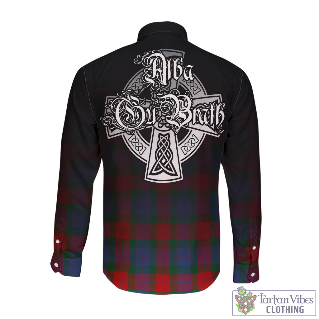 Mar Tartan Long Sleeve Button Up Featuring Alba Gu Brath Family Crest Celtic Inspired - Tartan Vibes Clothing