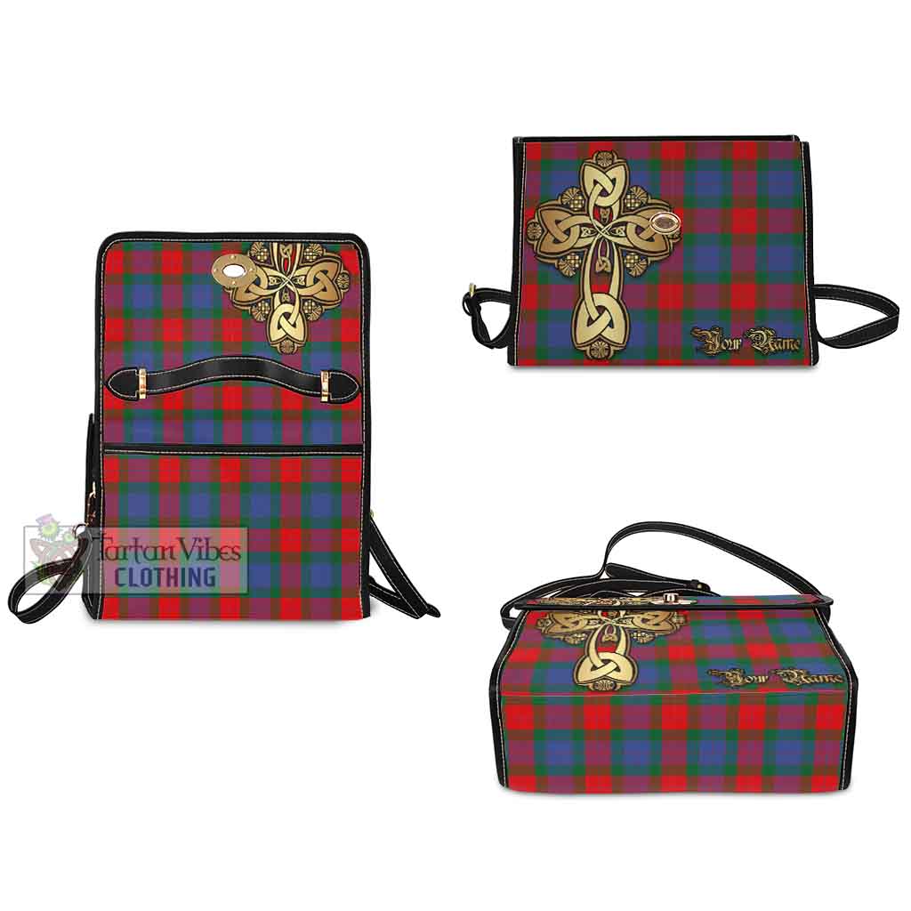 Tartan Vibes Clothing Mar Tartan Waterproof Canvas Bag Golden Thistle Celtic Cross Style