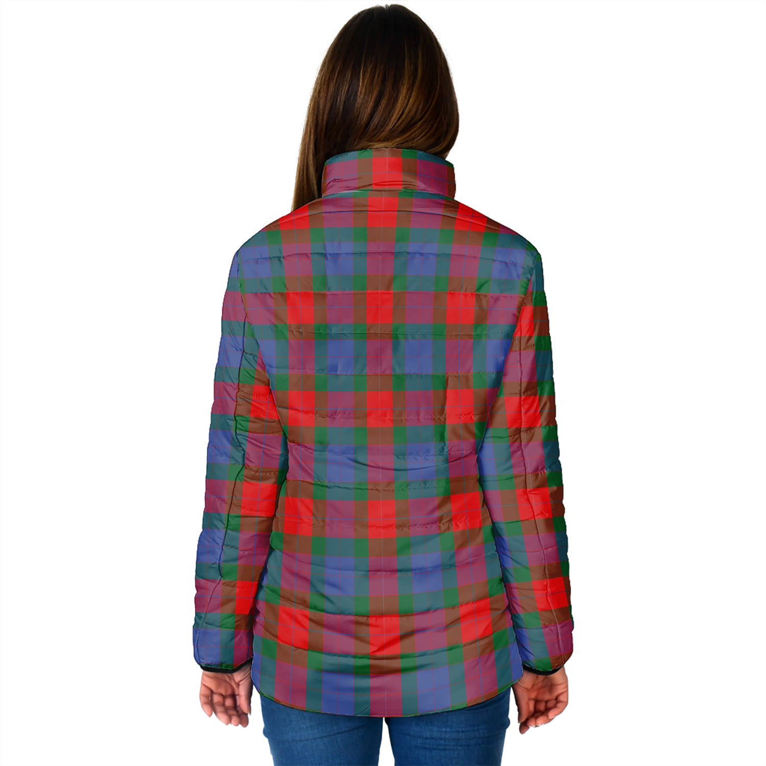 Mar Tartan Padded Jacket with Family Crest - Tartan Vibes Clothing