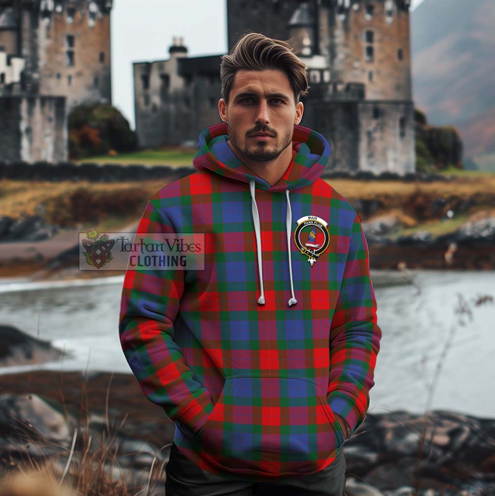 Mar Tartan Cotton Hoodie with Family Crest Celtic Skull Style - Tartan Vibes Clothing
