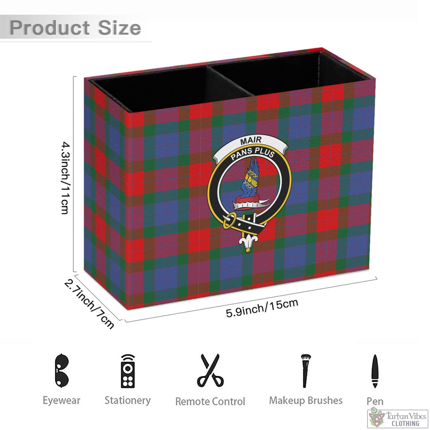 Mar Tartan Pen Holder with Family Crest - Tartan Vibes Clothing