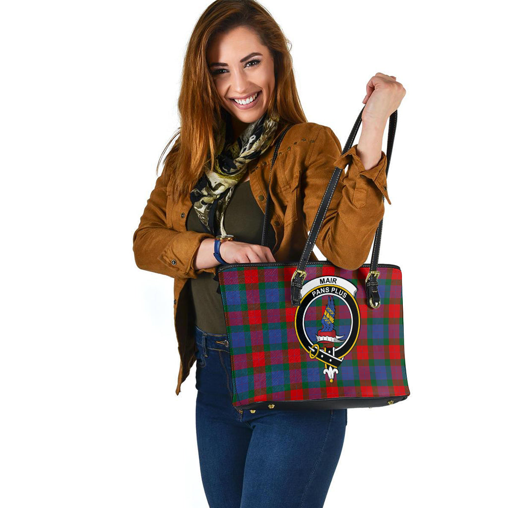 Mar Tartan Leather Tote Bag with Family Crest - Tartan Vibes Clothing