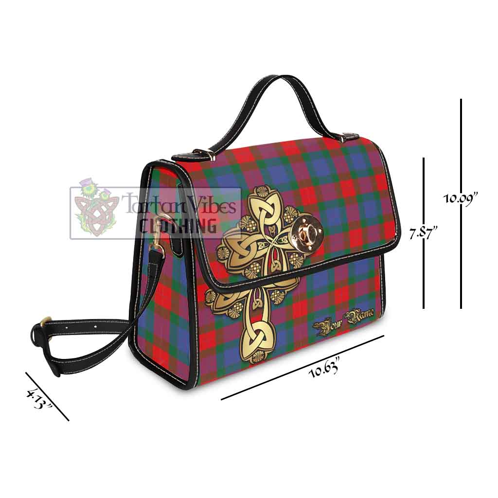 Tartan Vibes Clothing Mar Tartan Waterproof Canvas Bag Golden Thistle Celtic Cross Style