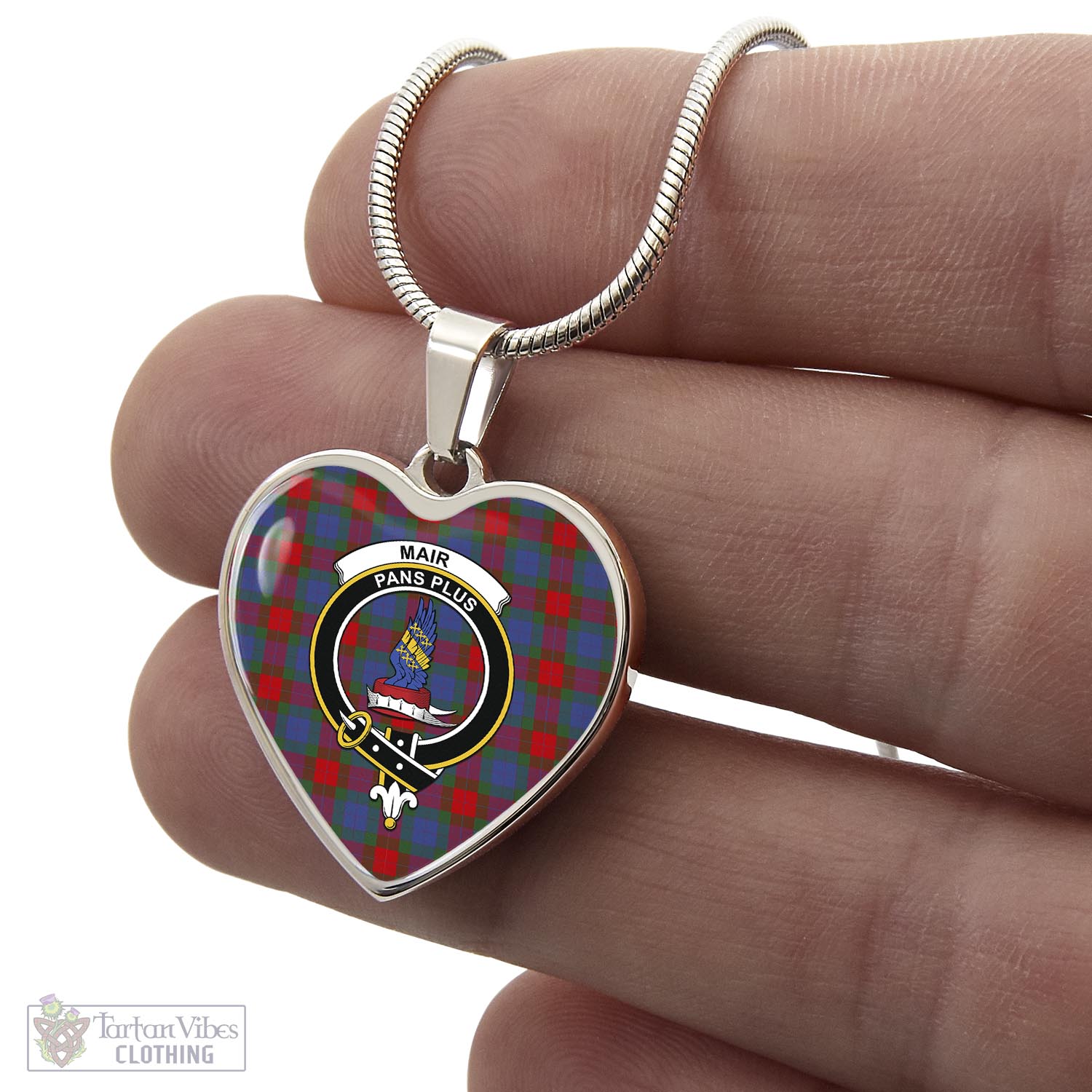 Mar Tartan Heart Necklace with Family Crest - Tartan Vibes Clothing