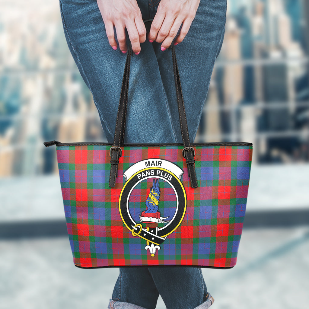 Mar Tartan Leather Tote Bag with Family Crest - Tartan Vibes Clothing