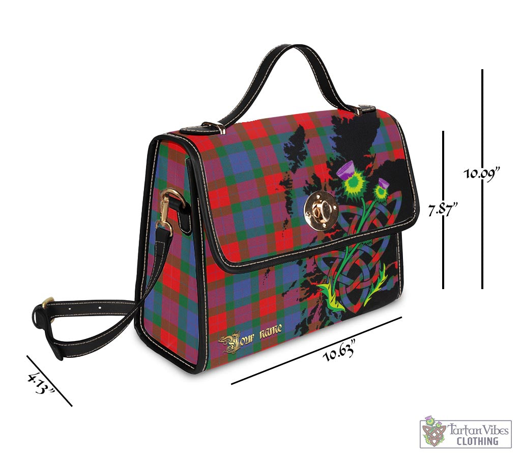 Tartan Vibes Clothing Mar Tartan Waterproof Canvas Bag with Scotland Map and Thistle Celtic Accents