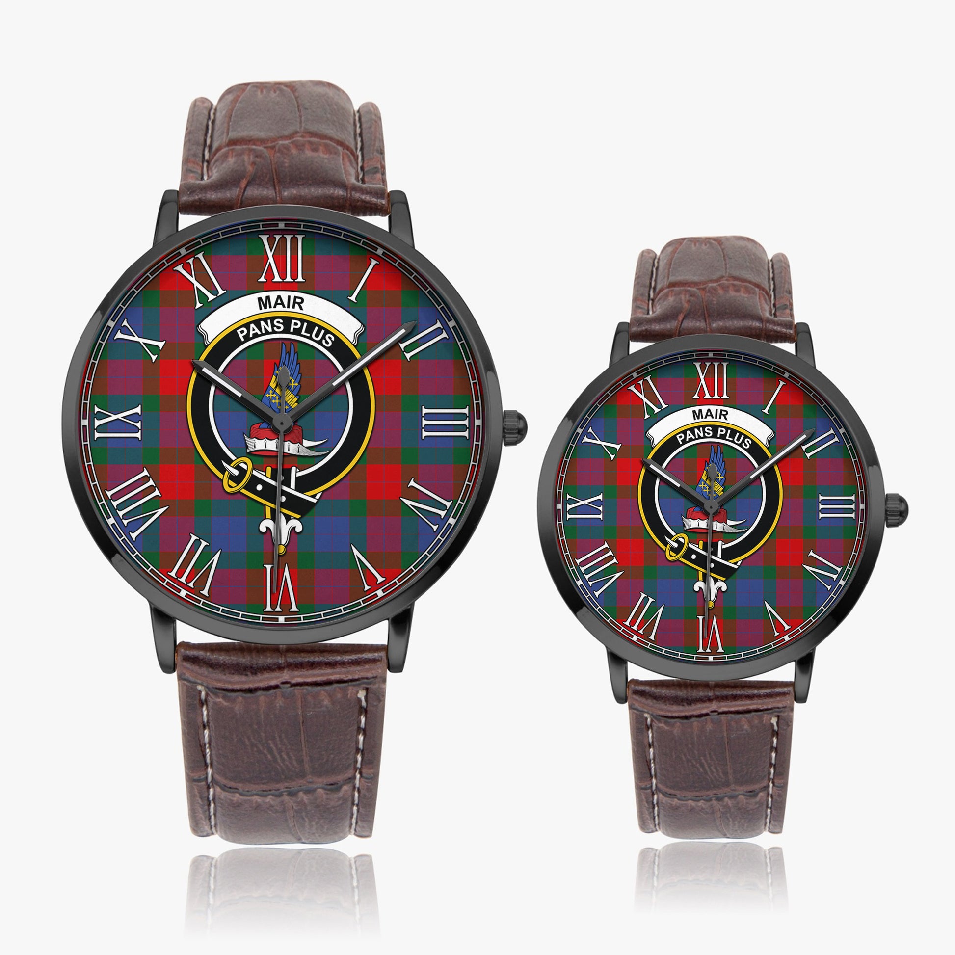 Mar Tartan Family Crest Leather Strap Quartz Watch - Tartan Vibes Clothing