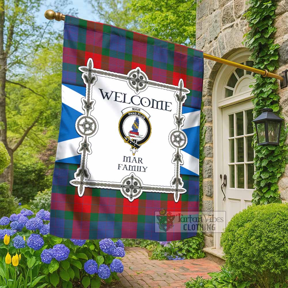 Mar Family Crest Tartan Welcome Garden Flag Saltire Harmony Style - Tartan Vibes Clothing