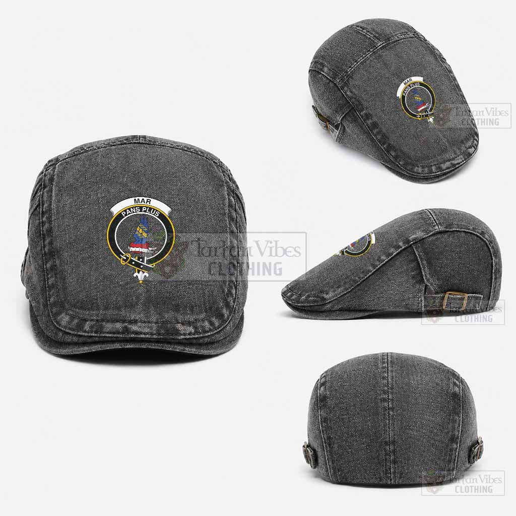 Mar Scottish Clan Crest Washed Flat Cap - Unisex Jeff Cap One Size (Adjustable) Black - Tartan Vibes Clothing