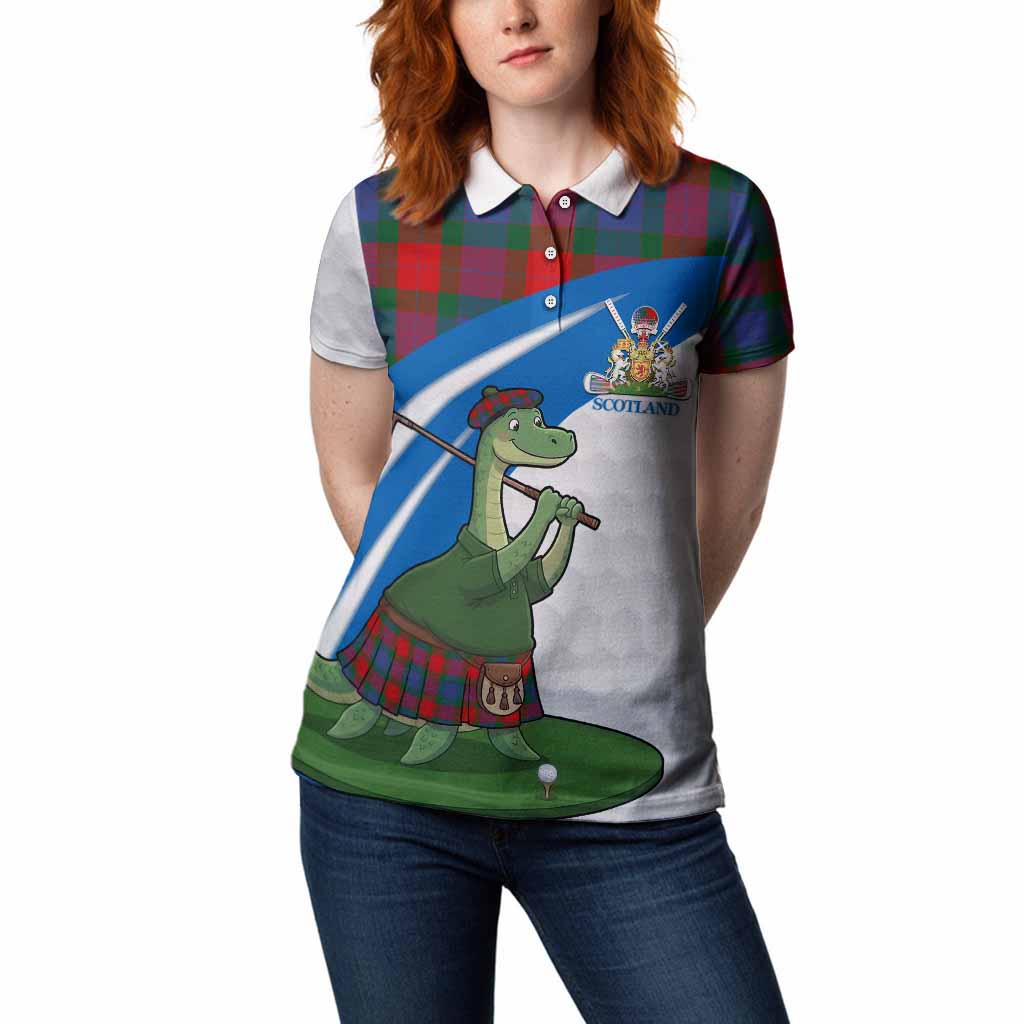 Mar Tartan Crest Golf Nessie Women Polo Shirt Loch Ness Monster Sporty Style