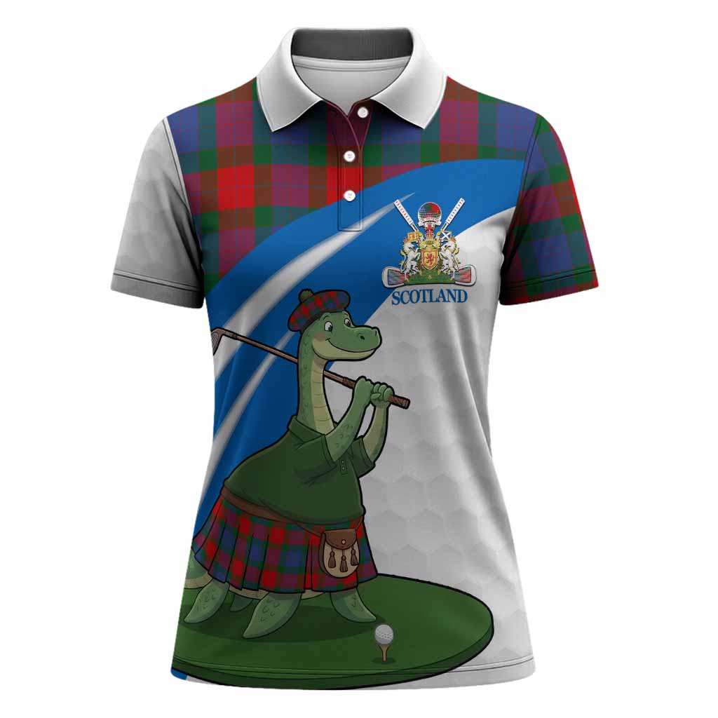 Mar Tartan Crest Golf Nessie Women Polo Shirt Loch Ness Monster Sporty Style