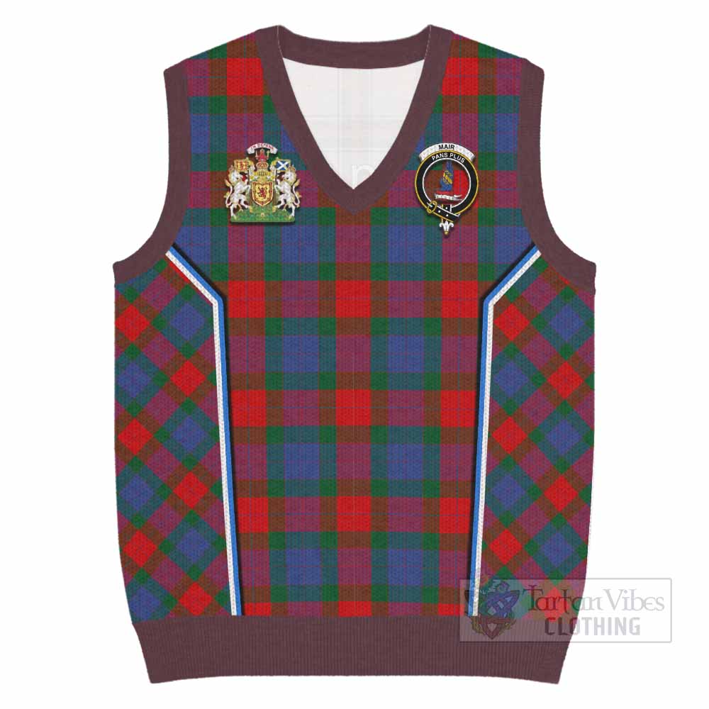 Mar Tartan Crest Knitted V-Neck Vest Scotland Coat of Arm Flag Style - Tartan Vibes Clothing