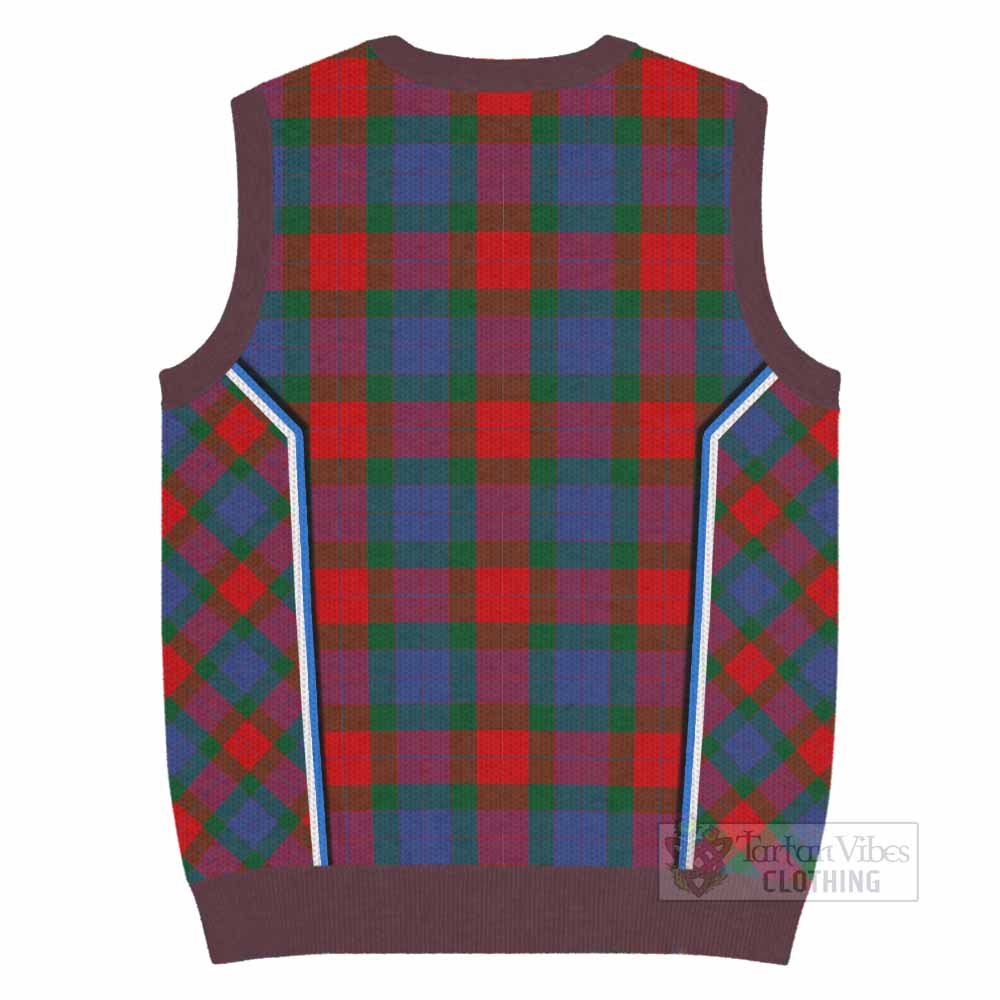 Mar Tartan Crest Knitted V-Neck Vest Scotland Coat of Arm Flag Style - Tartan Vibes Clothing