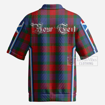 Mar Tartan Crest Men’s Polo Sweater Top Scotland Coat of Arm Flag Style