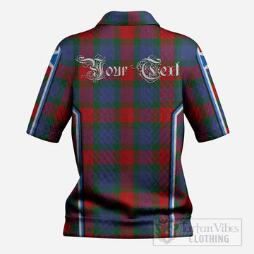 Mar Tartan Crest Women’s Polo Sweater Top Scotland Coat of Arm Flag Style