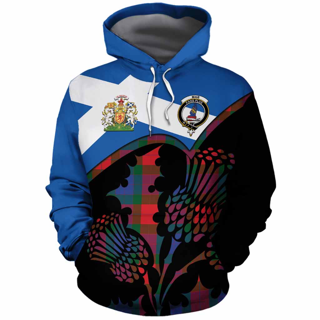 Mar Tartan Family Crest Cotton Hoodie Scotland Thistle Floral Flag Style