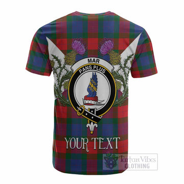 Mar Tartan Family Crest Cotton T-shirt Scottish Burns Night Thistle Floral