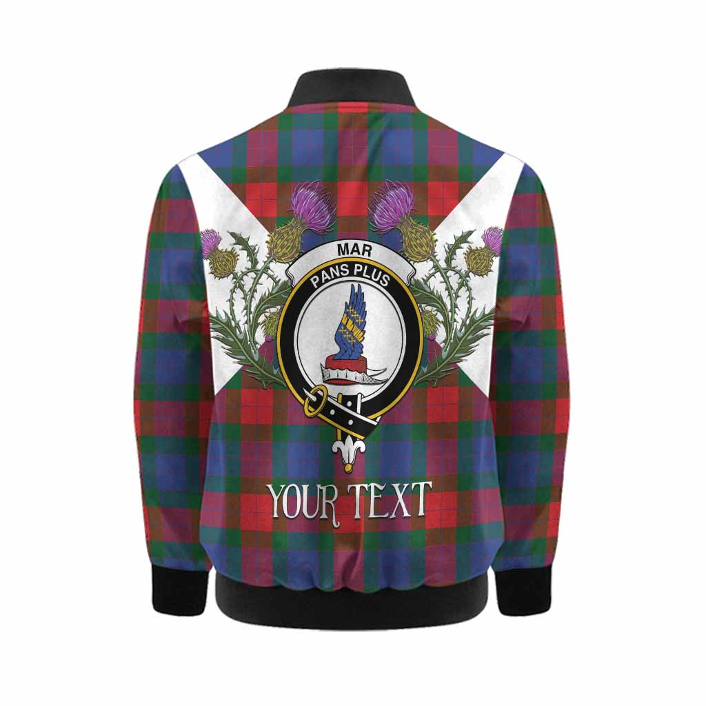 Mar Tartan Family Crest Kid Bomber Jacket Scottish Burns Night Thistle Floral