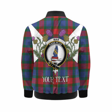 Mar Tartan Family Crest Kid Bomber Jacket Scottish Burns Night Thistle Floral