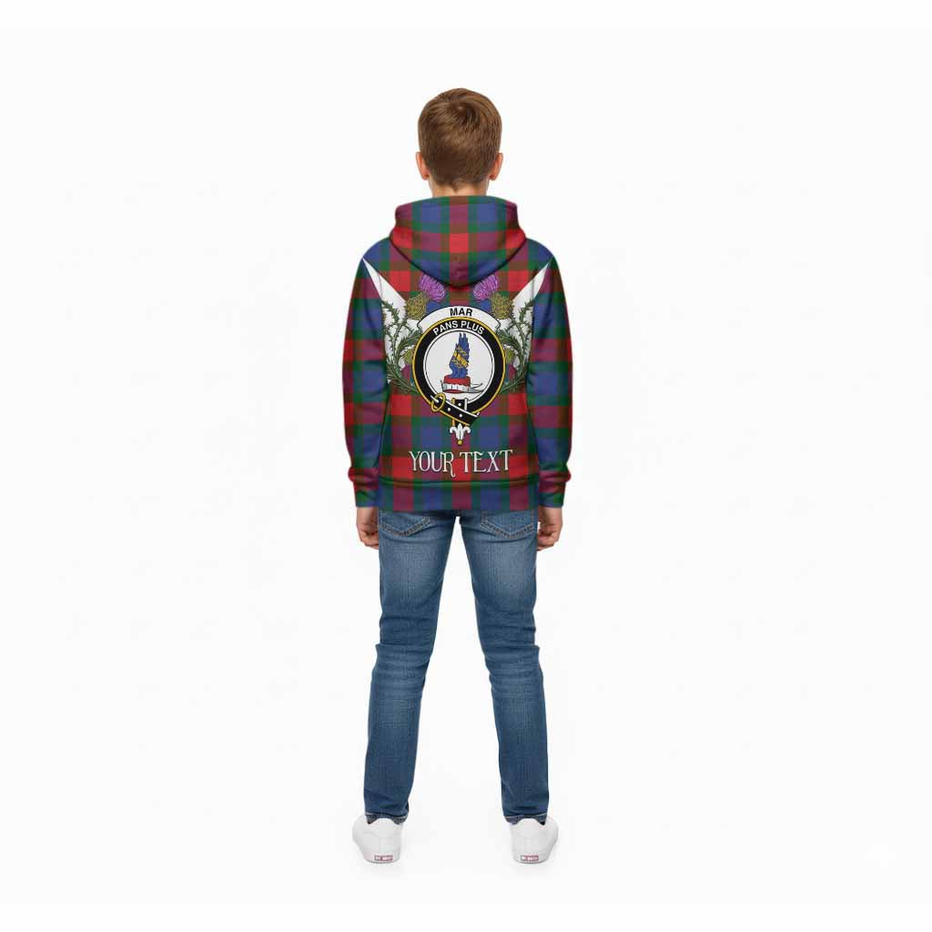 Mar Tartan Family Crest Kid Hoodie Scottish Burns Night Thistle Floral