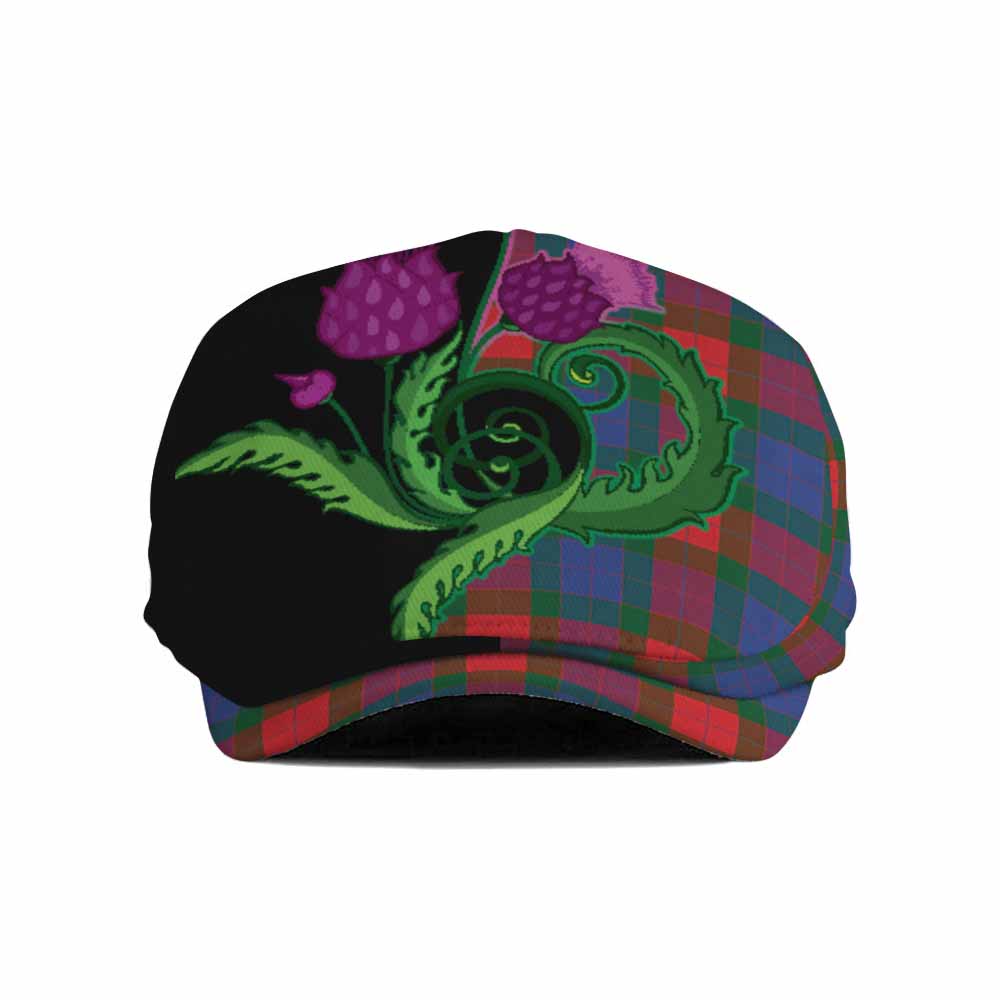 Mar Tartan Flat Cap, Jeff Cap Traditional Scottish Thistle