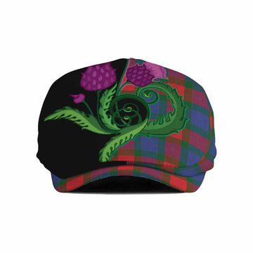 Mar Tartan Flat Cap, Jeff Cap Traditional Scottish Thistle