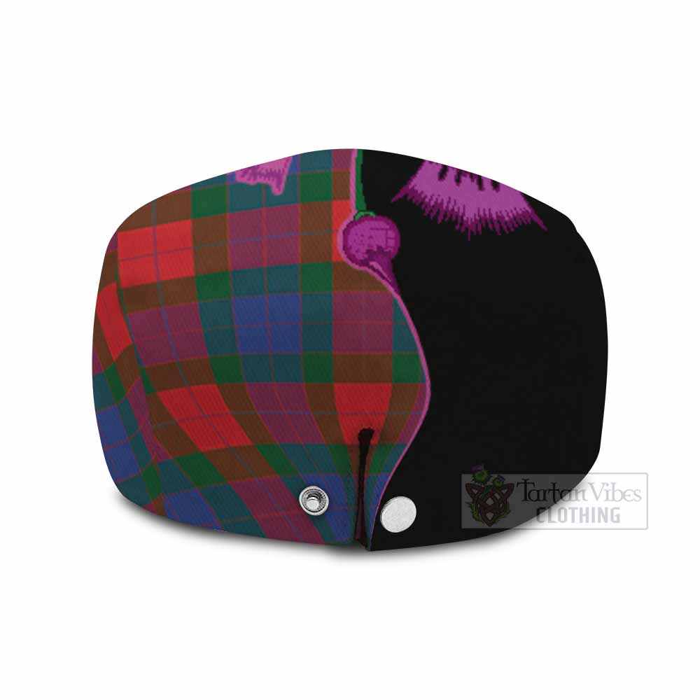 Mar Tartan Flat Cap, Jeff Cap Traditional Scottish Thistle