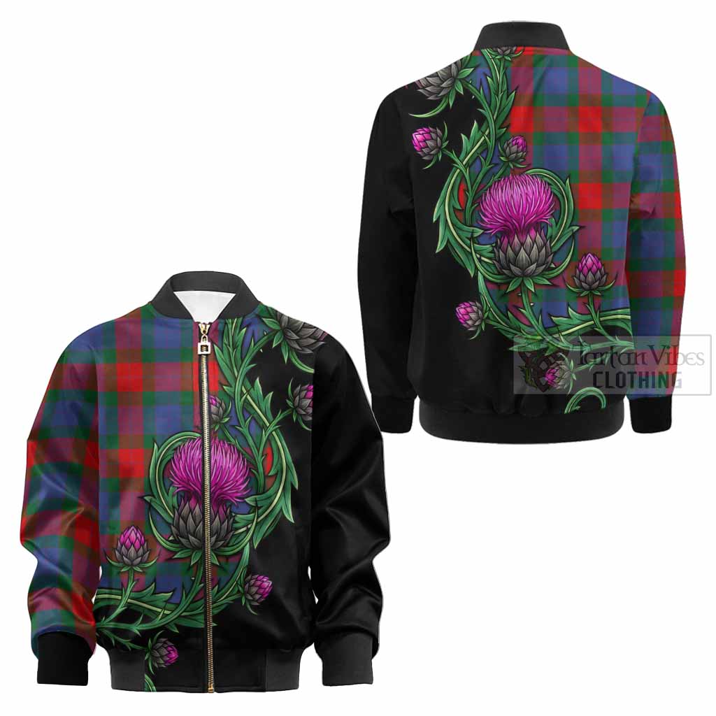 Mar Tartan Kid Bomber Jacket Resilient Scottish Thistle - Tartan Vibes Clothing