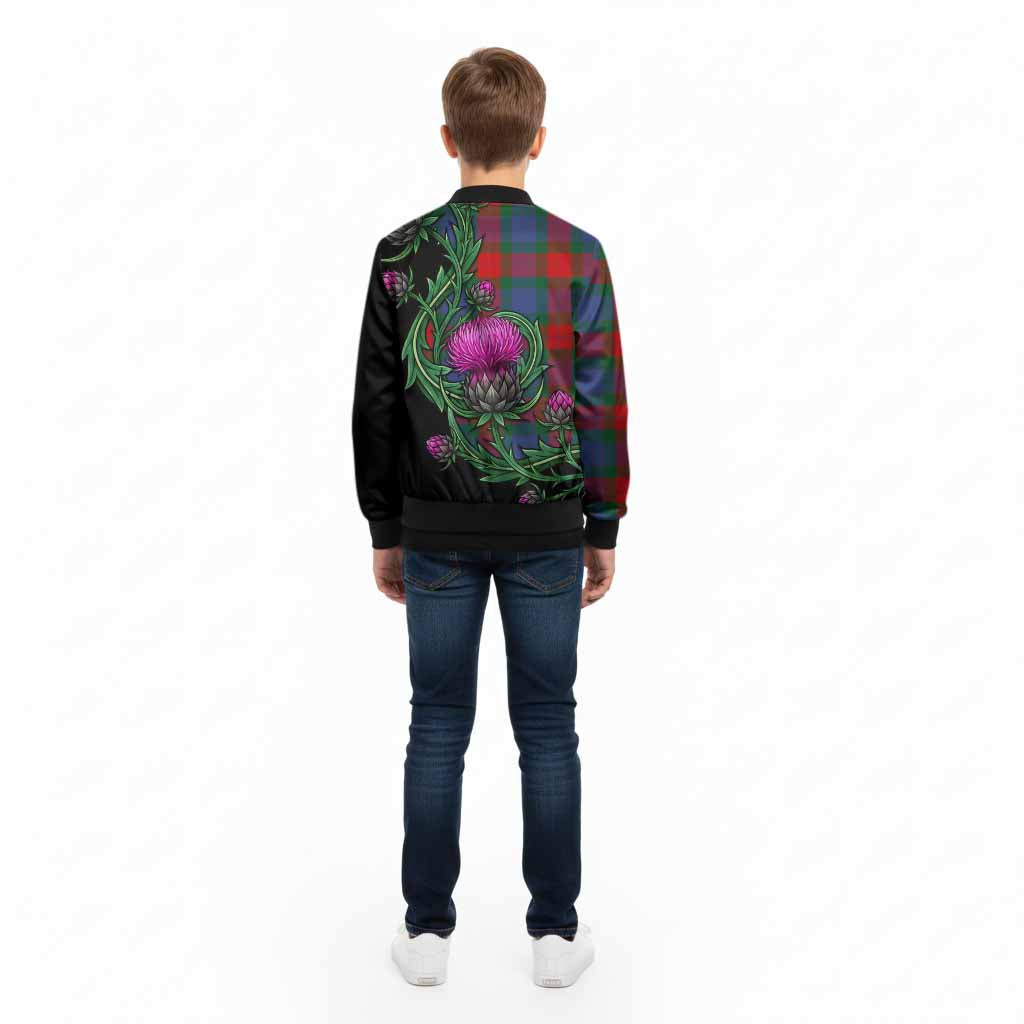Mar Tartan Kid Bomber Jacket Resilient Scottish Thistle - Tartan Vibes Clothing