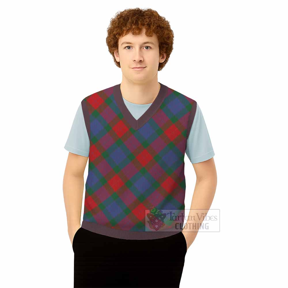 Mar Tartan  Knitted V-Neck Vest Cross Style