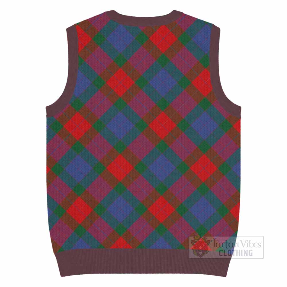 Mar Tartan  Knitted V-Neck Vest Cross Style