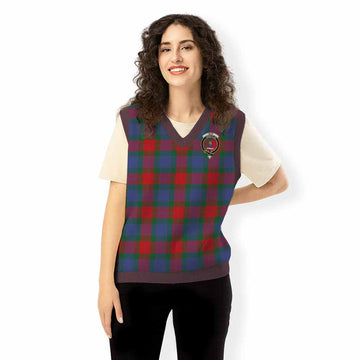 Mar Tartan Knitted V-Neck Vest with Family Crest