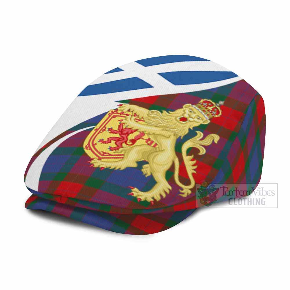 Mar Tartan Lion Rampant Flat Cap, Jeff Cap Classic Scottish Style