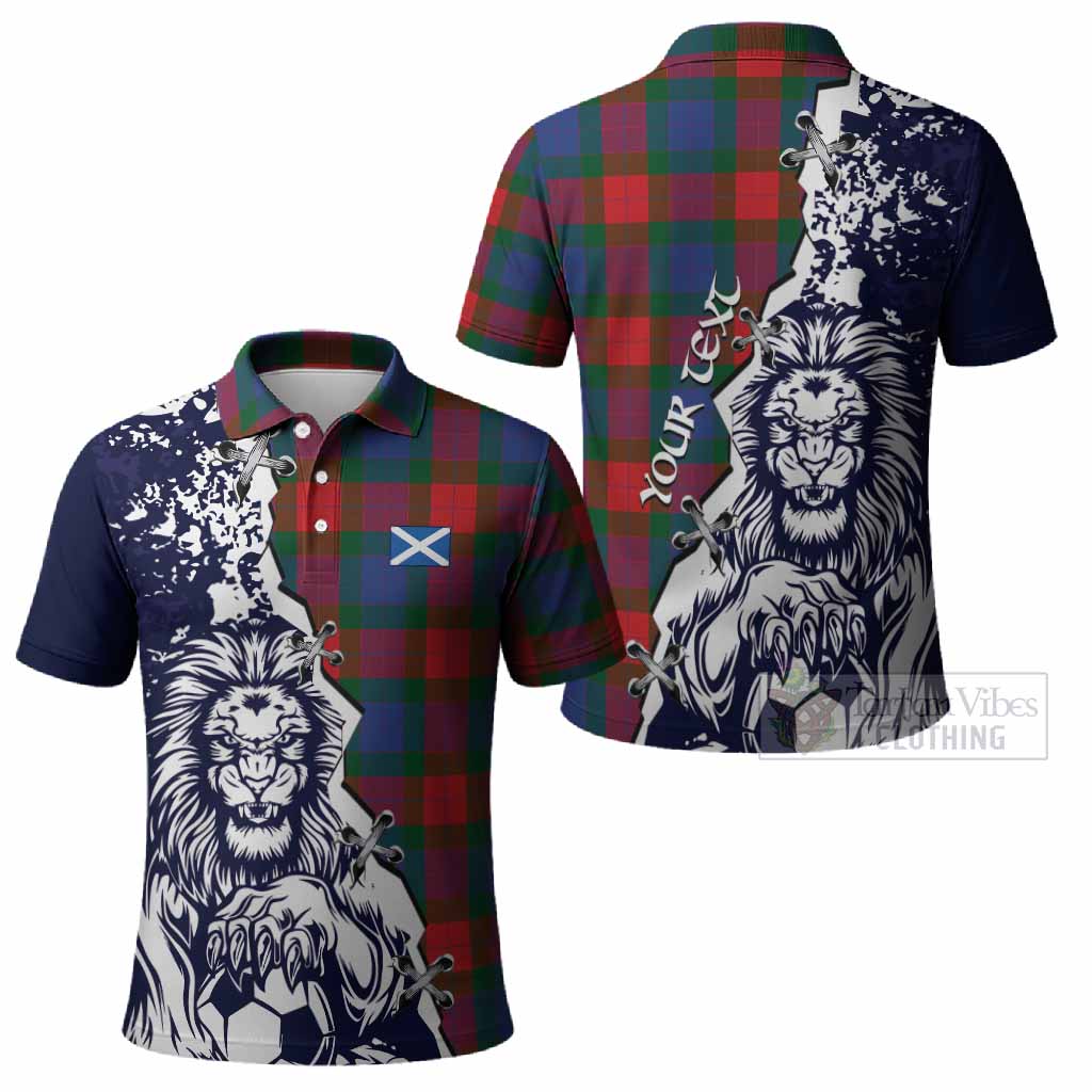 Mar Tartan Scottish Polo Shirt Angry Lion With Soccer Ball Style