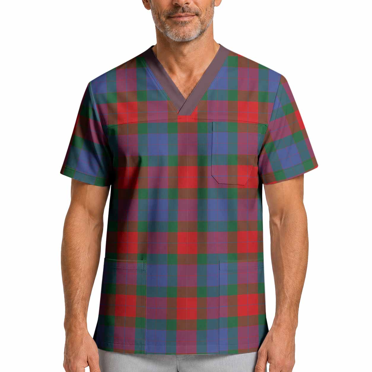 Mar Tartan Scrub Top XL - Tartan Vibes Clothing