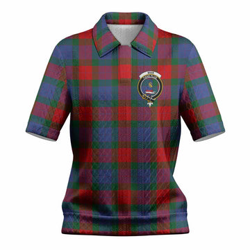 Mar Tartan Women’s Polo Sweater Top with Family Crest