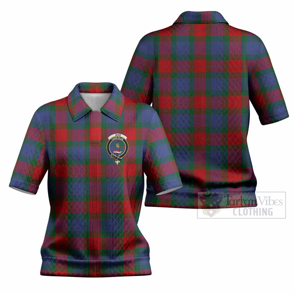 Mar Tartan Women’s Polo Sweater Top with Family Crest